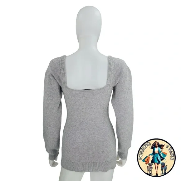Christopher Esber Wool Cashmere Cut Out Multipanel Tunic Sweater in Grey Size M
